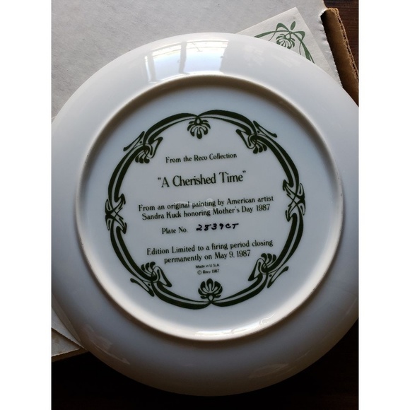 1987 Reco collection Plate "A Cherished Time" - Picture 4 of 5